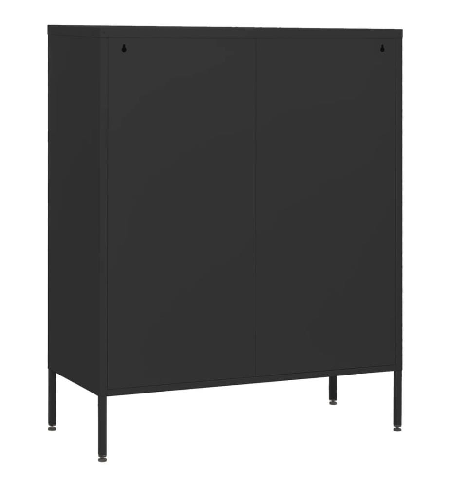 Commode Noir 80x35x101,5 cm Acier