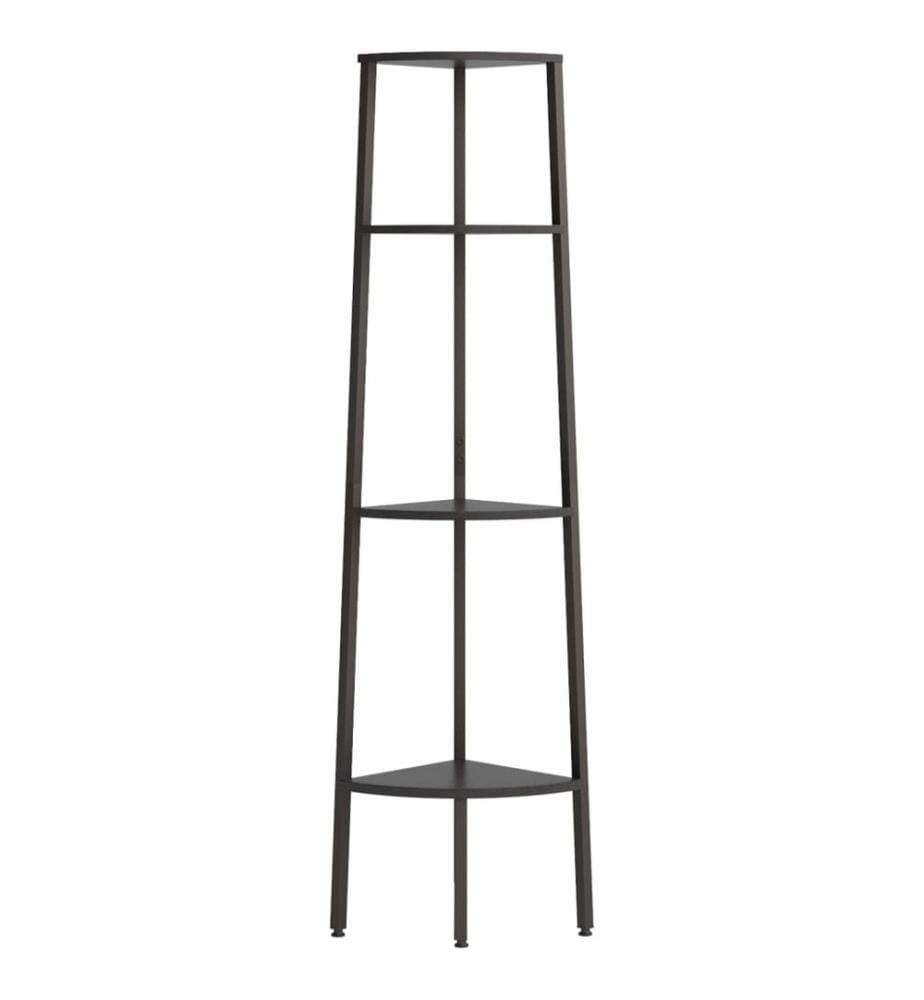 Eckregal mit 4 Ablagen Schwarz 45,5x31,5x150 cm