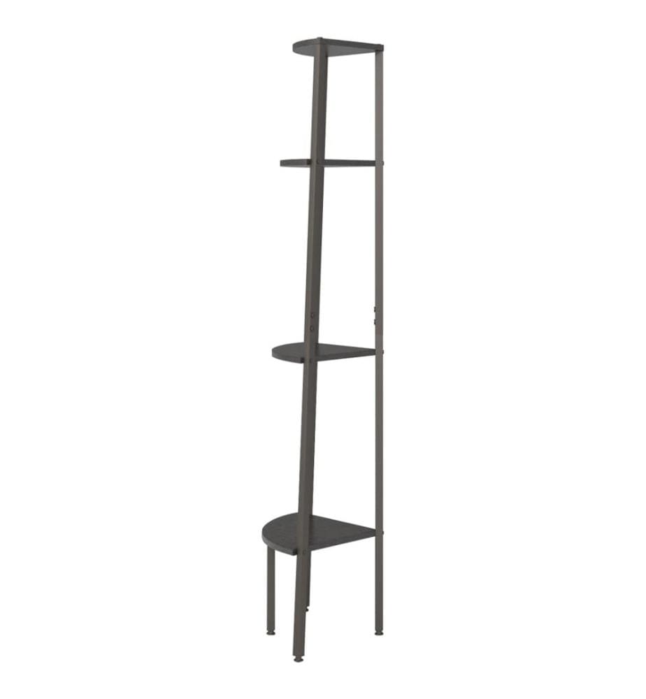 Eckregal mit 4 Ablagen Schwarz 45,5x31,5x150 cm