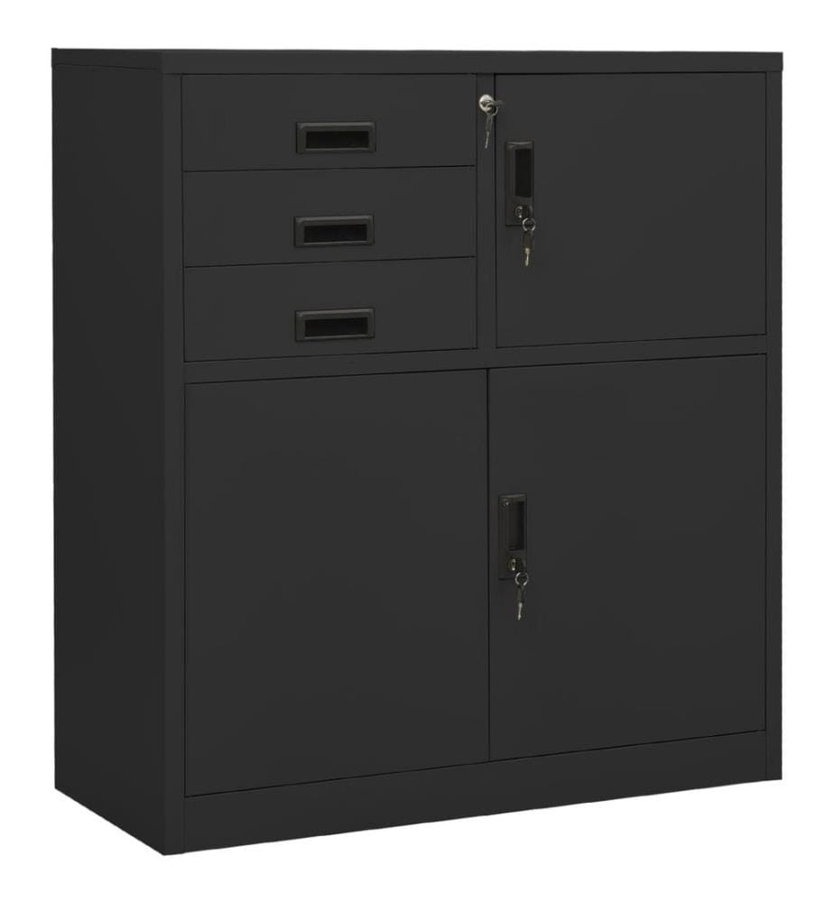 Büroschrank Anthrazit 90x40x102 cm Stahl