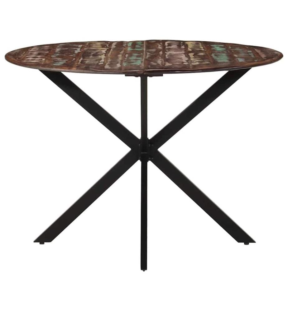 Table à dîner Ø110x78 cm Bois de récupération massif et acier