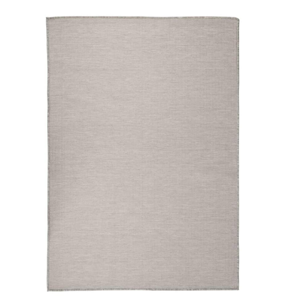 Outdoor-Teppich Flachgewebe 140x200 cm Taupe