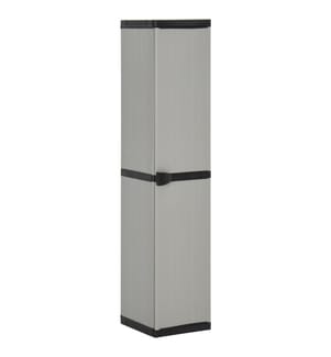Garten-Lagerschrank mit 3 Böden Grau & Schwarz 34x40x168 cm