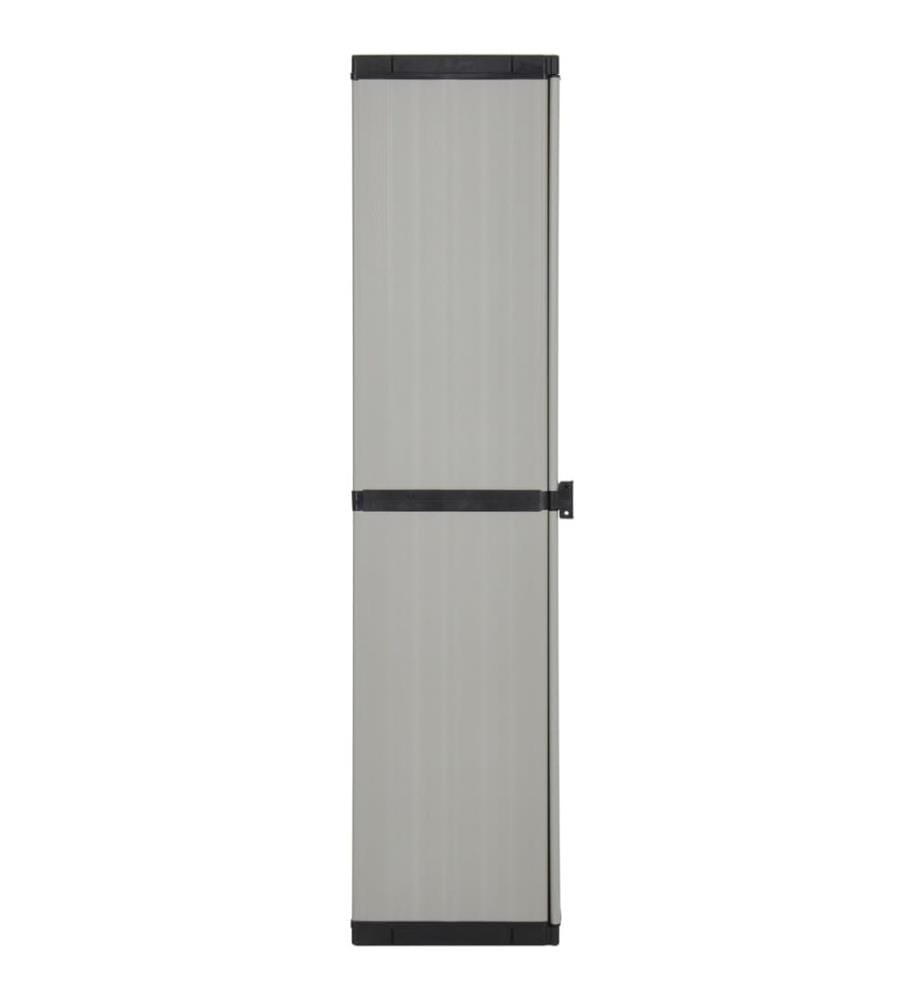 Garten-Lagerschrank mit 3 Böden Grau & Schwarz 34x40x168 cm