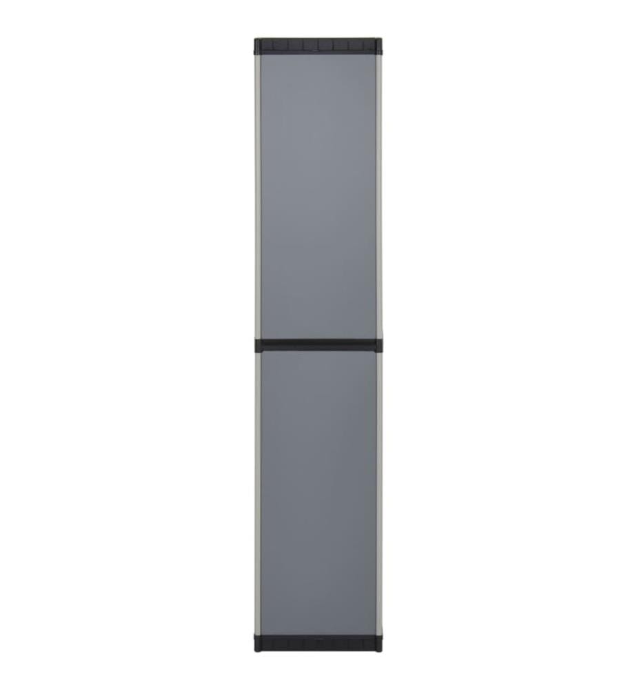 Garten-Lagerschrank mit 3 Böden Grau & Schwarz 34x40x168 cm