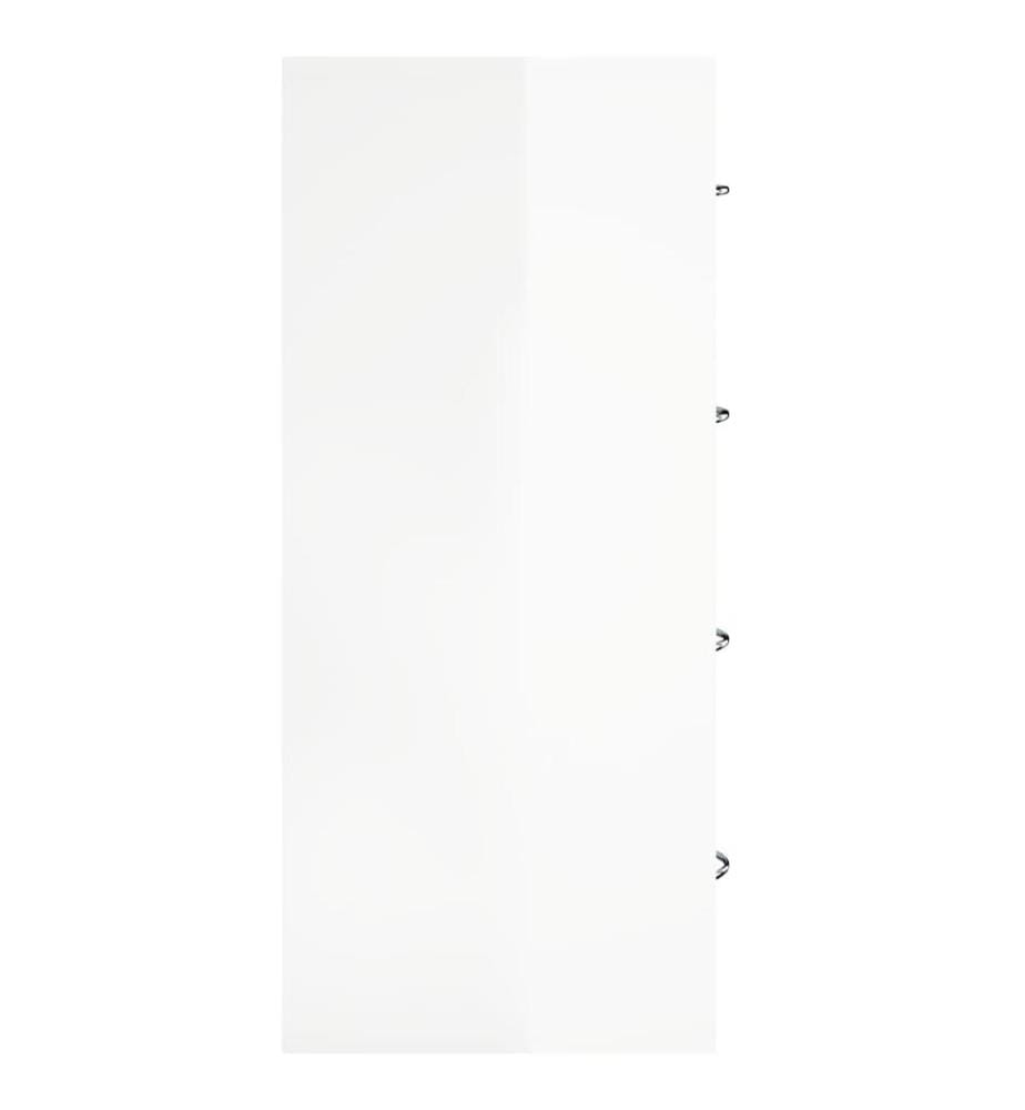 Kommode mit 4 Schubladen 60x30,5x71 cm Hochglanz-Weiss