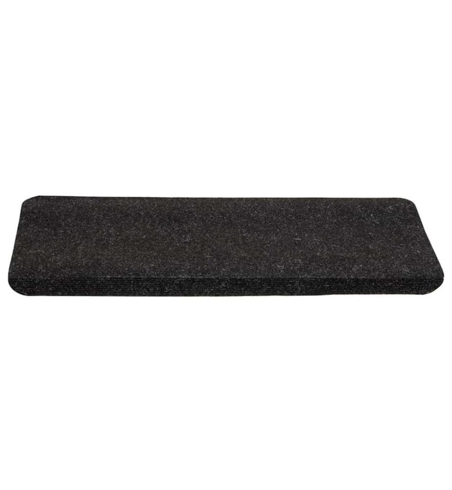Tapis d'escalier auto-adhésifs 15 pcs 65x24,5x3,5 cm Anthracite