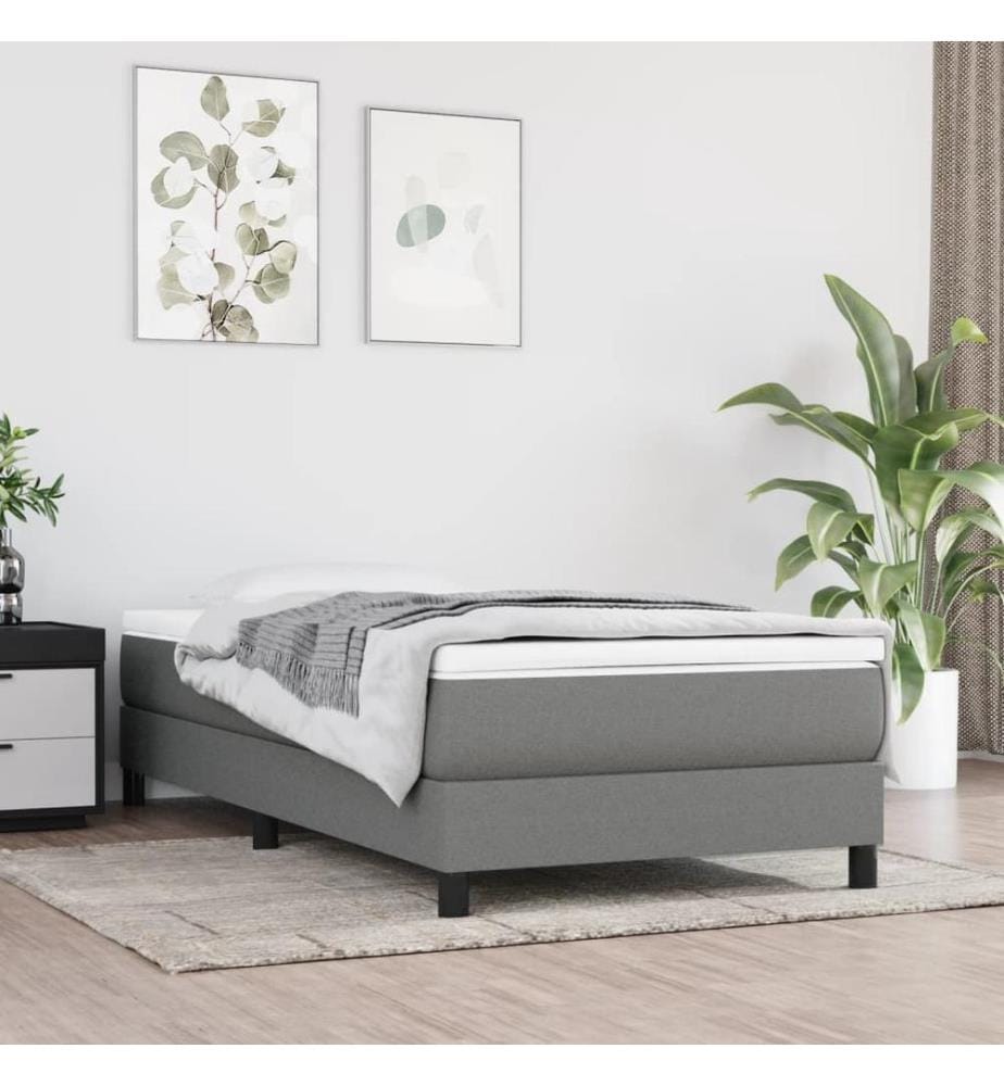 Matelas de lit à ressorts ensachés Gris foncé 100x200x20 cm