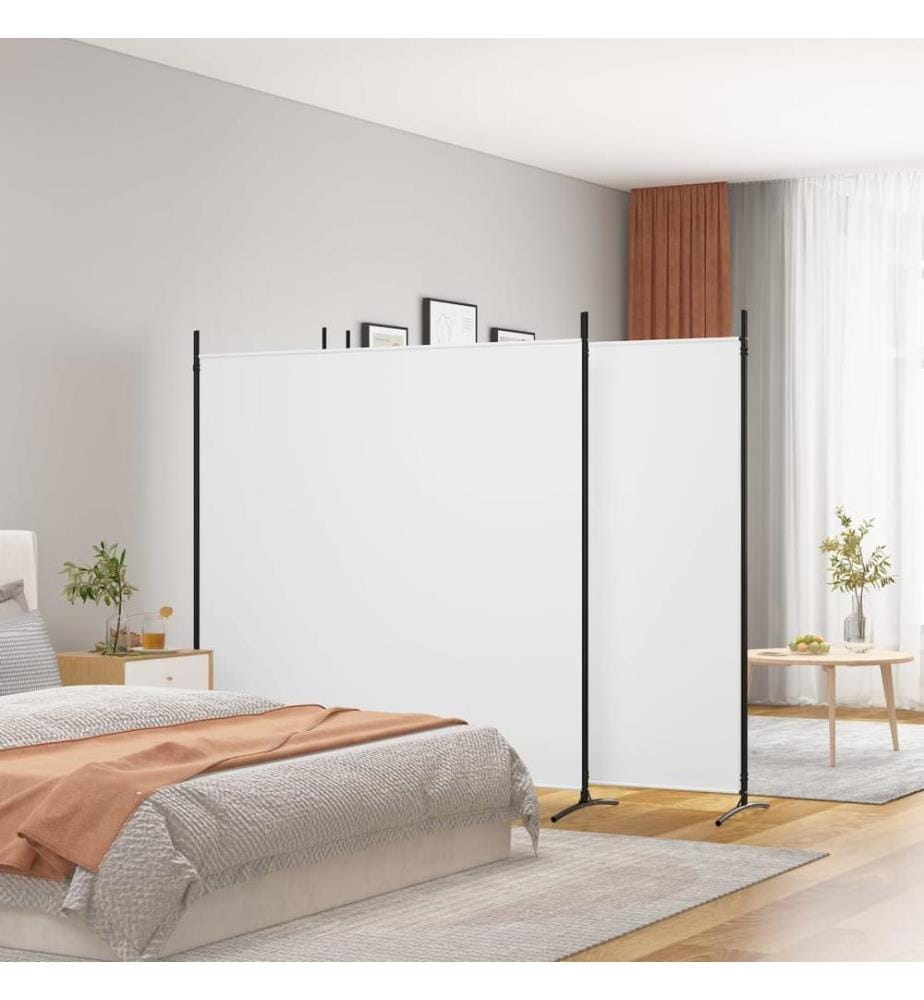 4-tlg. Paravent Weiss 698x180 cm Stoff