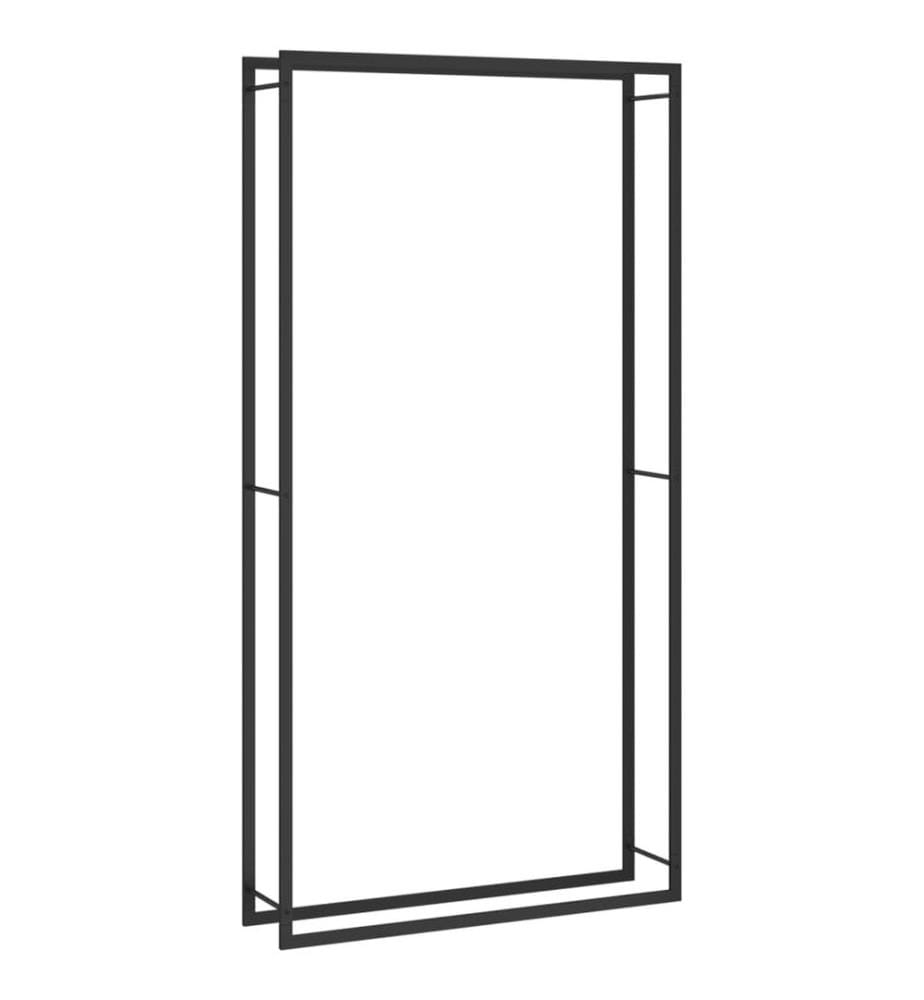Brennholzregal Mattschwarz 110x28x214 cm Stahl