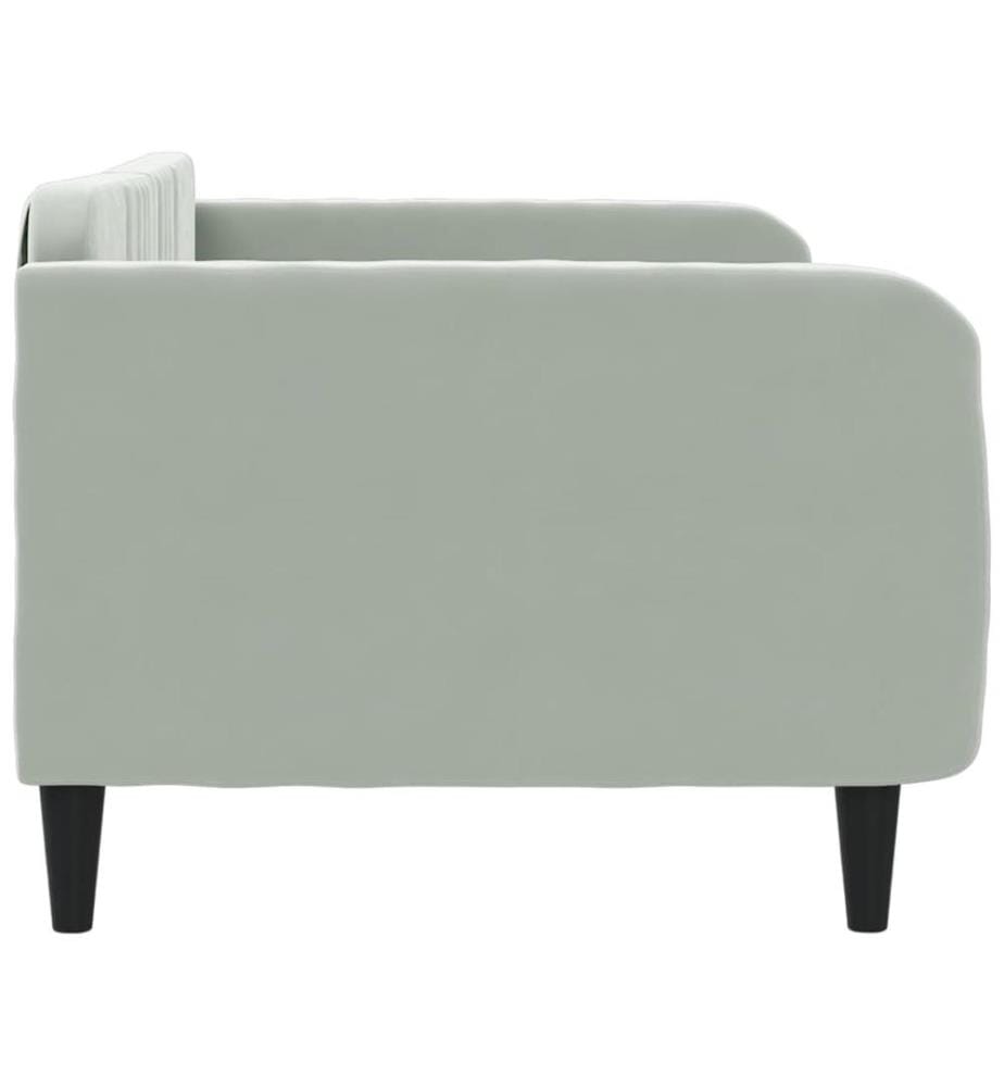 Lit de repos sans matelas gris clair 90x200 cm velours
