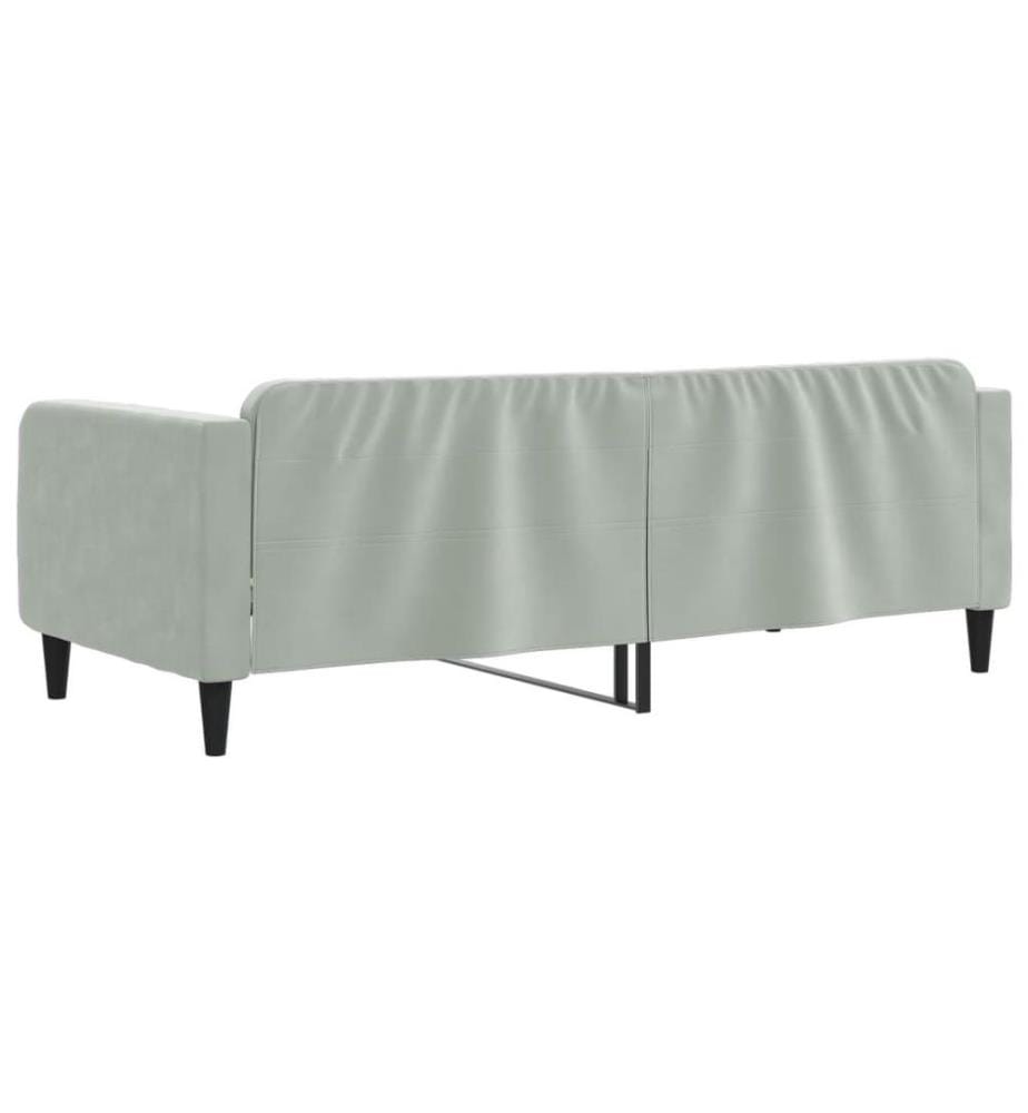 Lit de repos sans matelas gris clair 90x200 cm velours