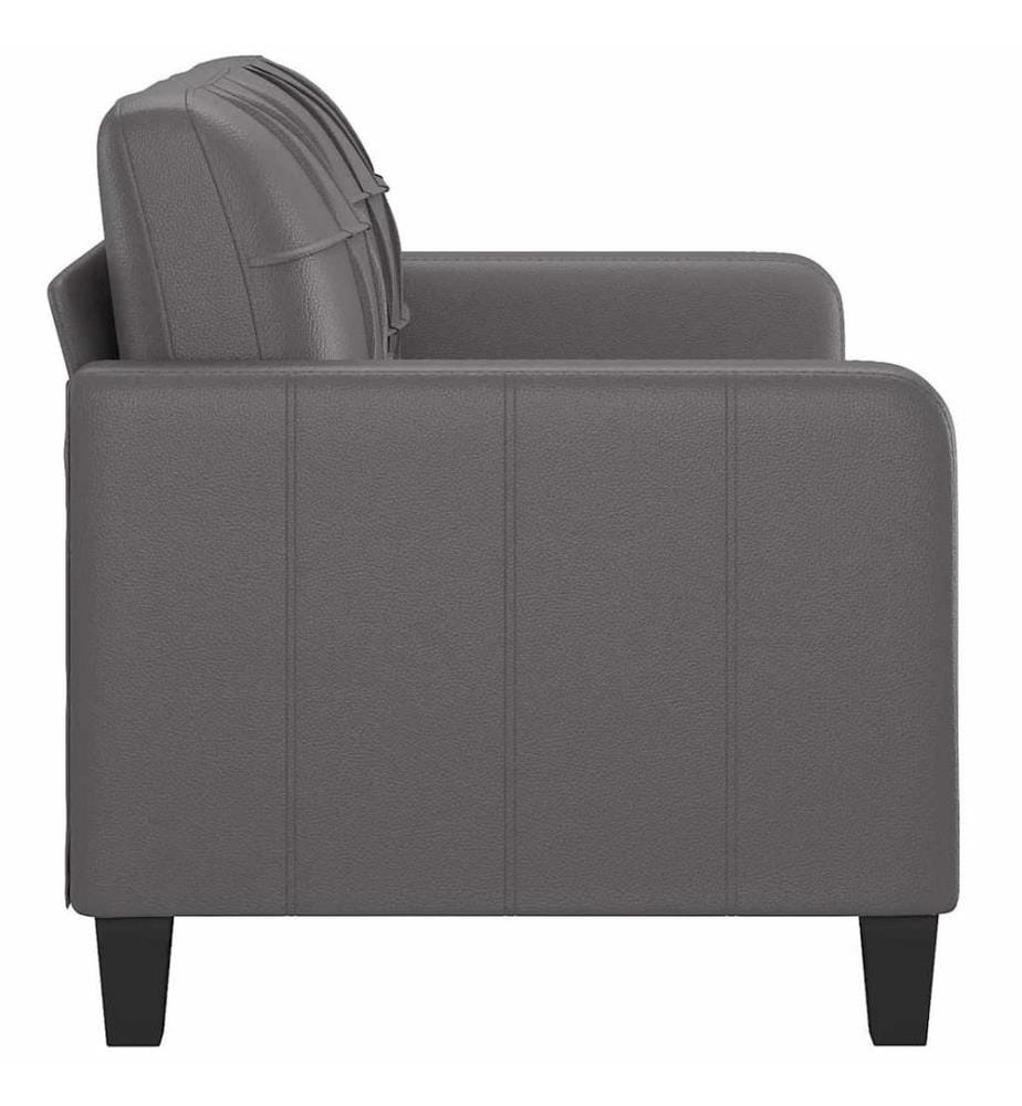 2-Sitzer-Sofa Grau 140 cm Kunstleder