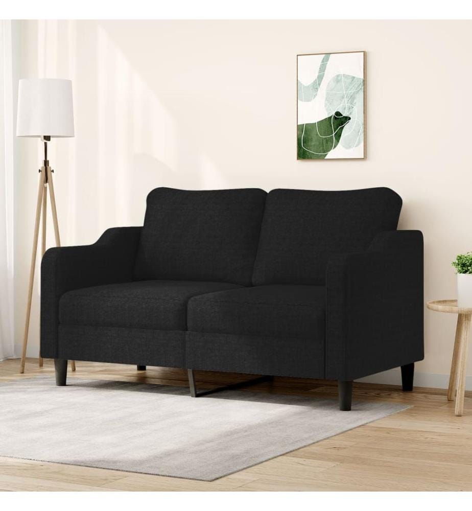 2-Sitzer-Sofa Schwarz 140 cm Stoff