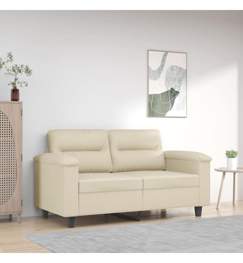 2-Sitzer-Sofa Creme 120 cm Kunstleder