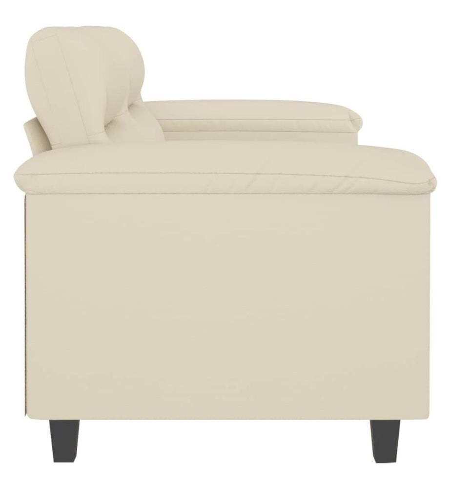 2-Sitzer-Sofa Creme 120 cm Kunstleder