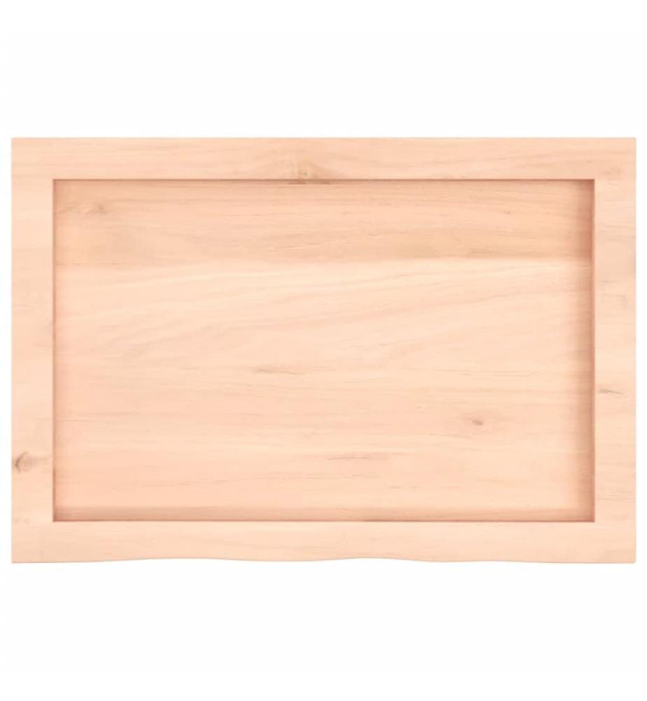 Wandregal 60x40x(2-4) cm Massivholz Eiche Unbehandelt