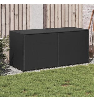Gartentruhe Schwarz 283L Poly Rattan