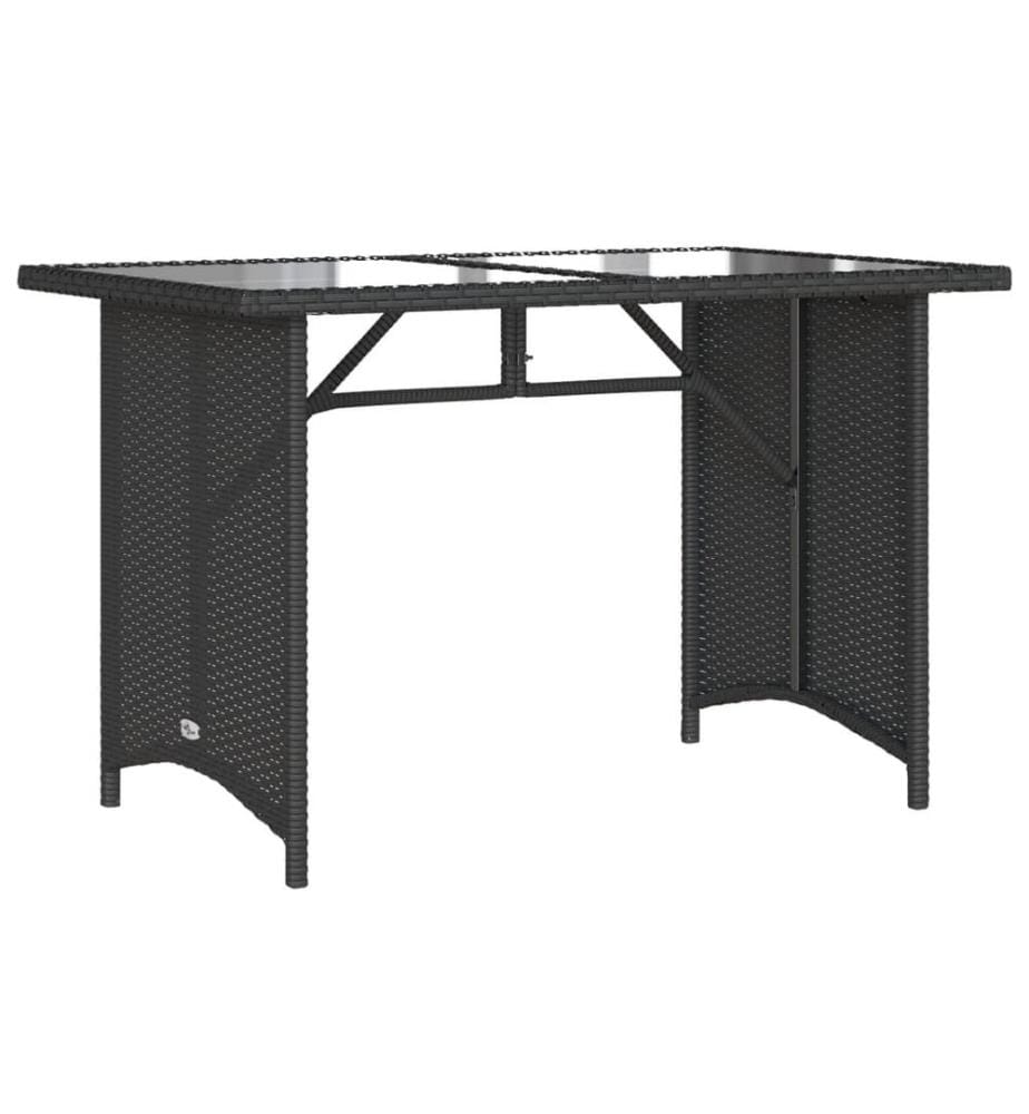 2-tlg. Garten-Essgruppe mit Kissen Schwarz Poly Rattan