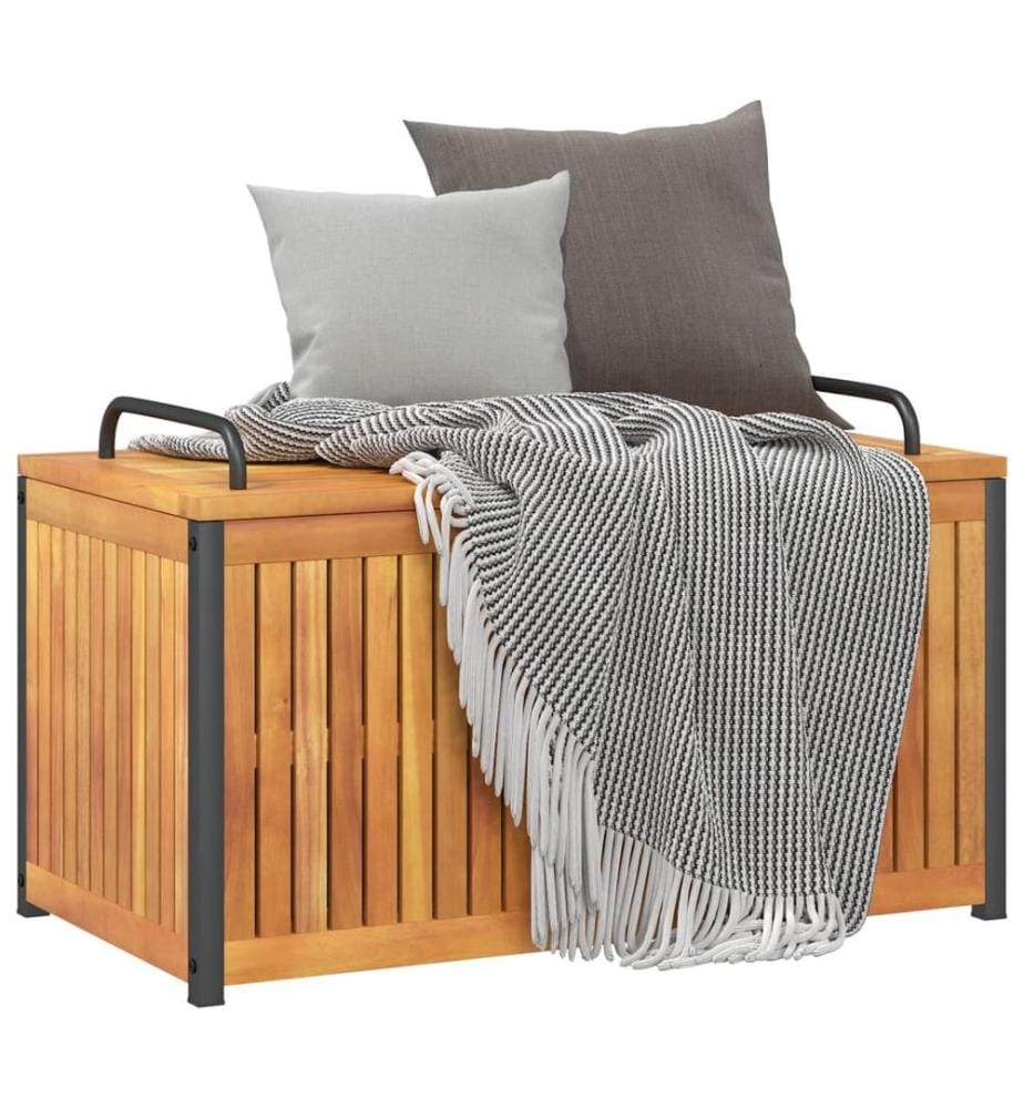Gartenbox 85x45x45/53 cm Massivholz Akazie und Stahl