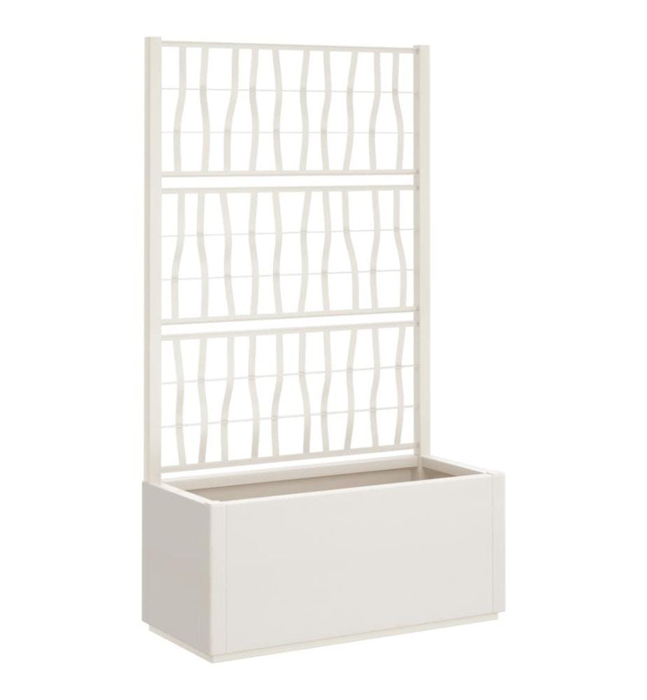 Pflanzkübel mit Rankgitter Weiss 80x36x140 cm PP