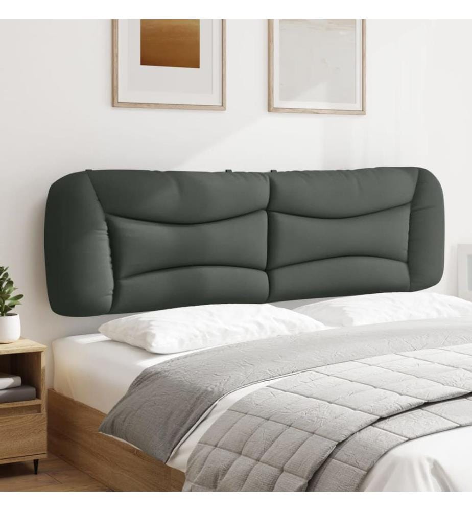 Coussin de tête de lit gris foncé 180 cm tissu