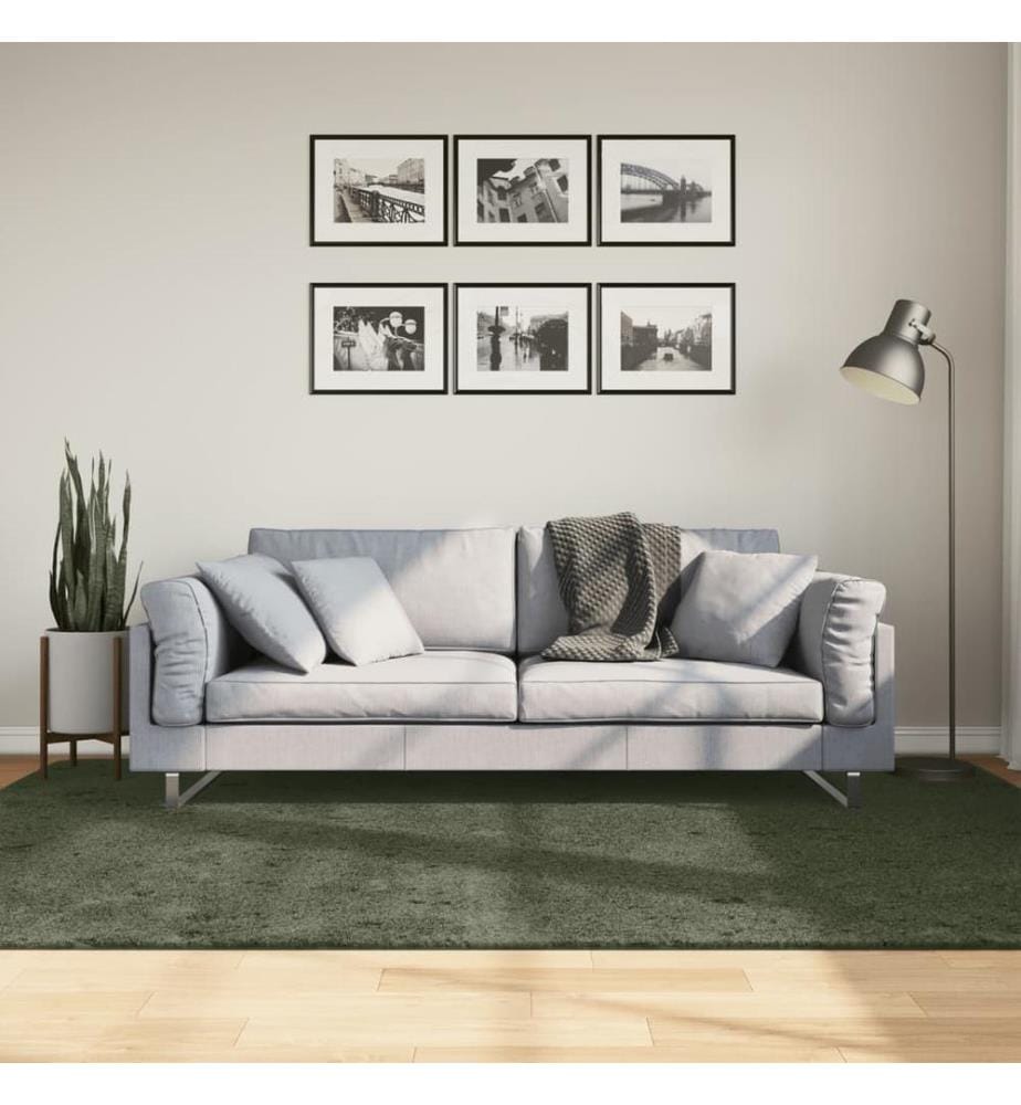 Tapis à poils courts doux et lavable vert forêt 160x230 cm