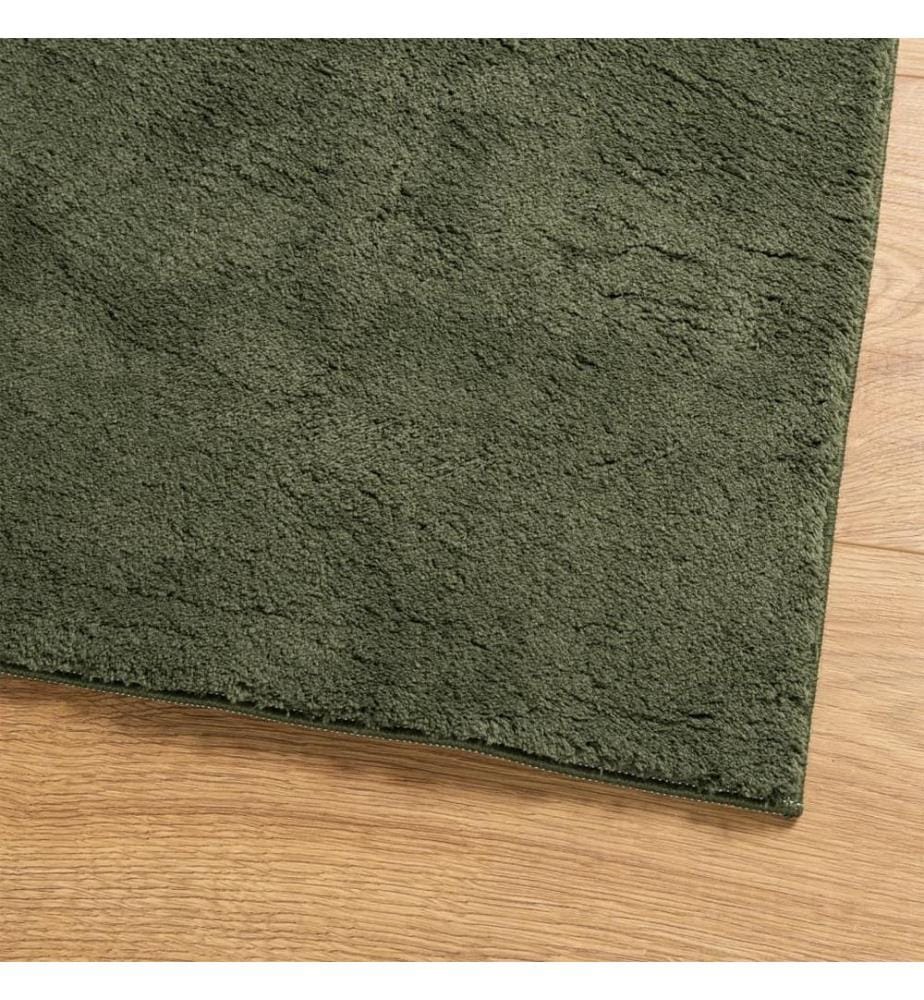 Tapis à poils courts doux et lavable vert forêt 160x230 cm