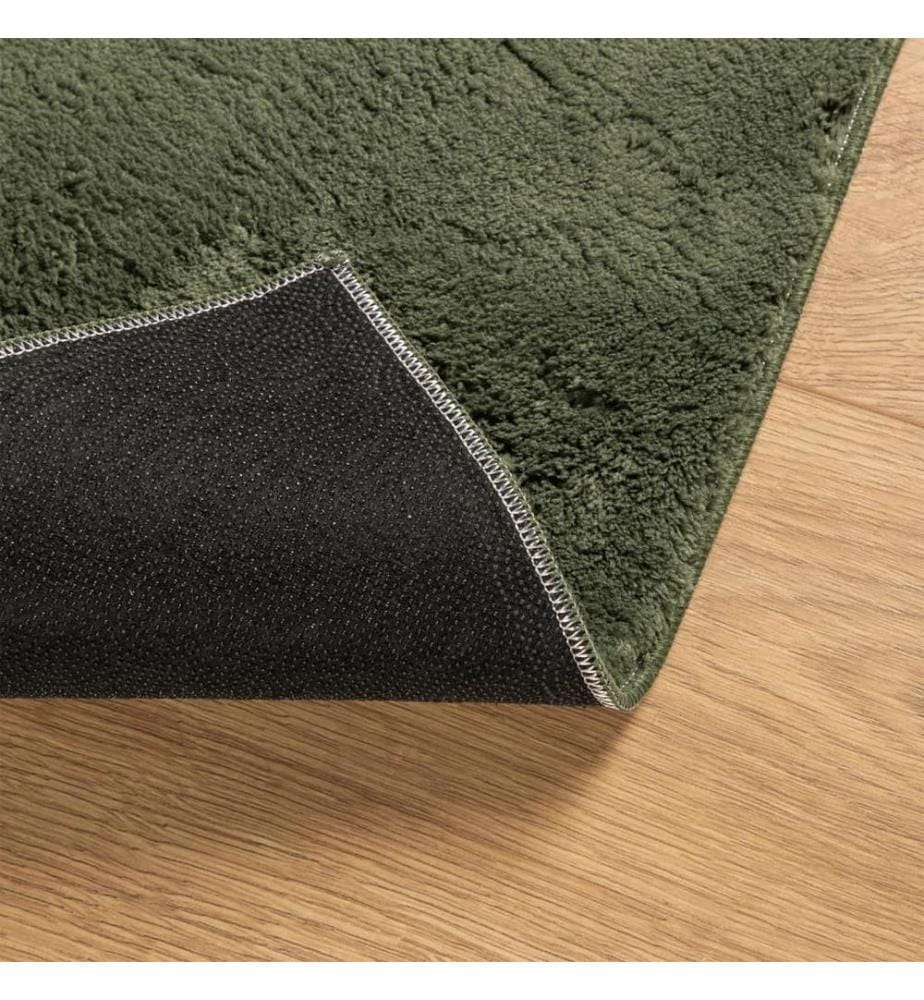 Tapis à poils courts doux et lavable vert forêt 160x230 cm