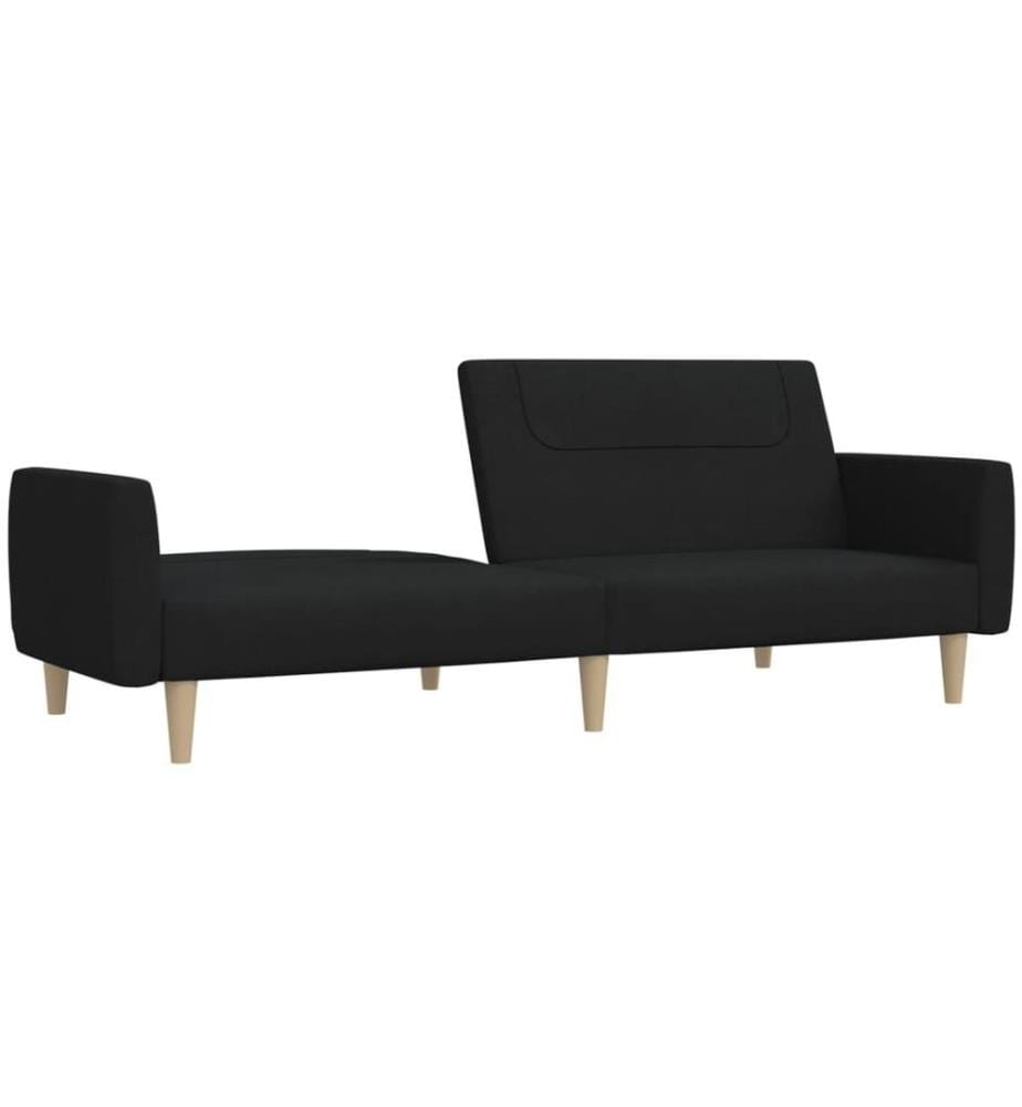 Schlafsofa 2-Sitzer Schwarz Stoff