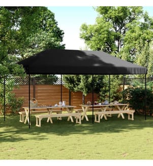 Tente de réception pliable escamotable noir 580x292x315 cm
