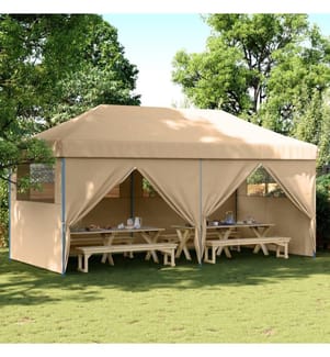 Tente de réception pliable escamotable avec 4 parois latérales