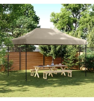 Tente de réception pliable escamotable taupe 440x292x315 cm