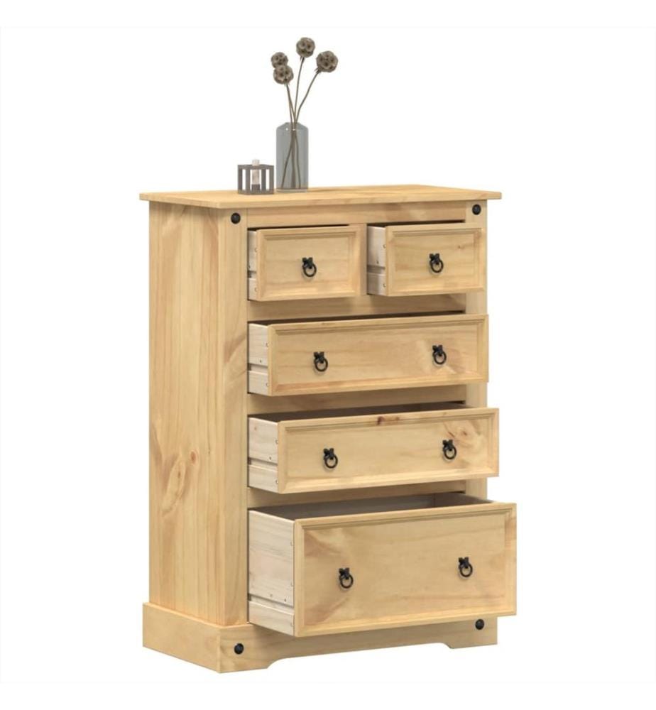 Commode Corona 80x43x114 cm bois massif de pin