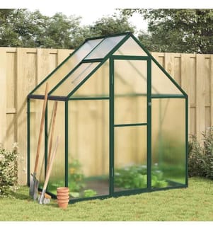 Serre avec cadre de base vert 169x114x195 cm aluminium