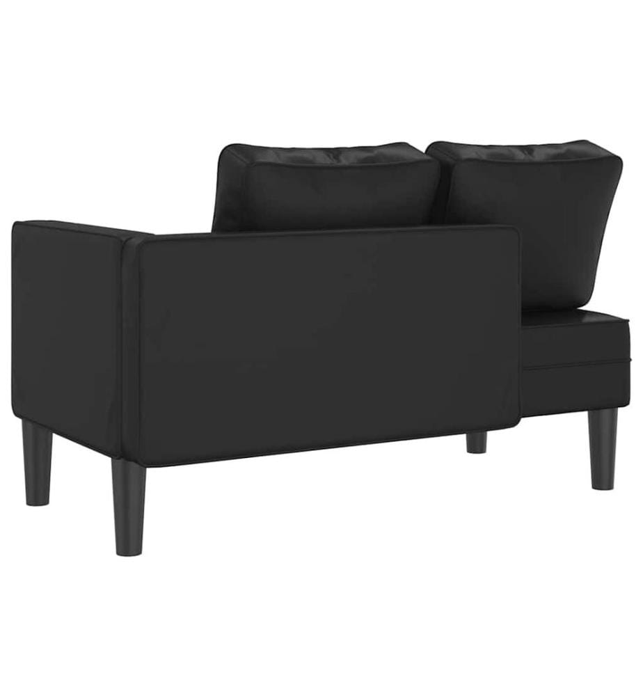 Chaiselongue mit Kissen Schwarz Kunstleder