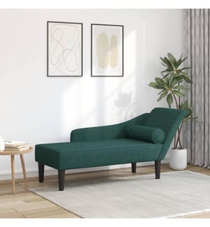 Chaiselongue mit Kissen Dunkelgrün Stoff