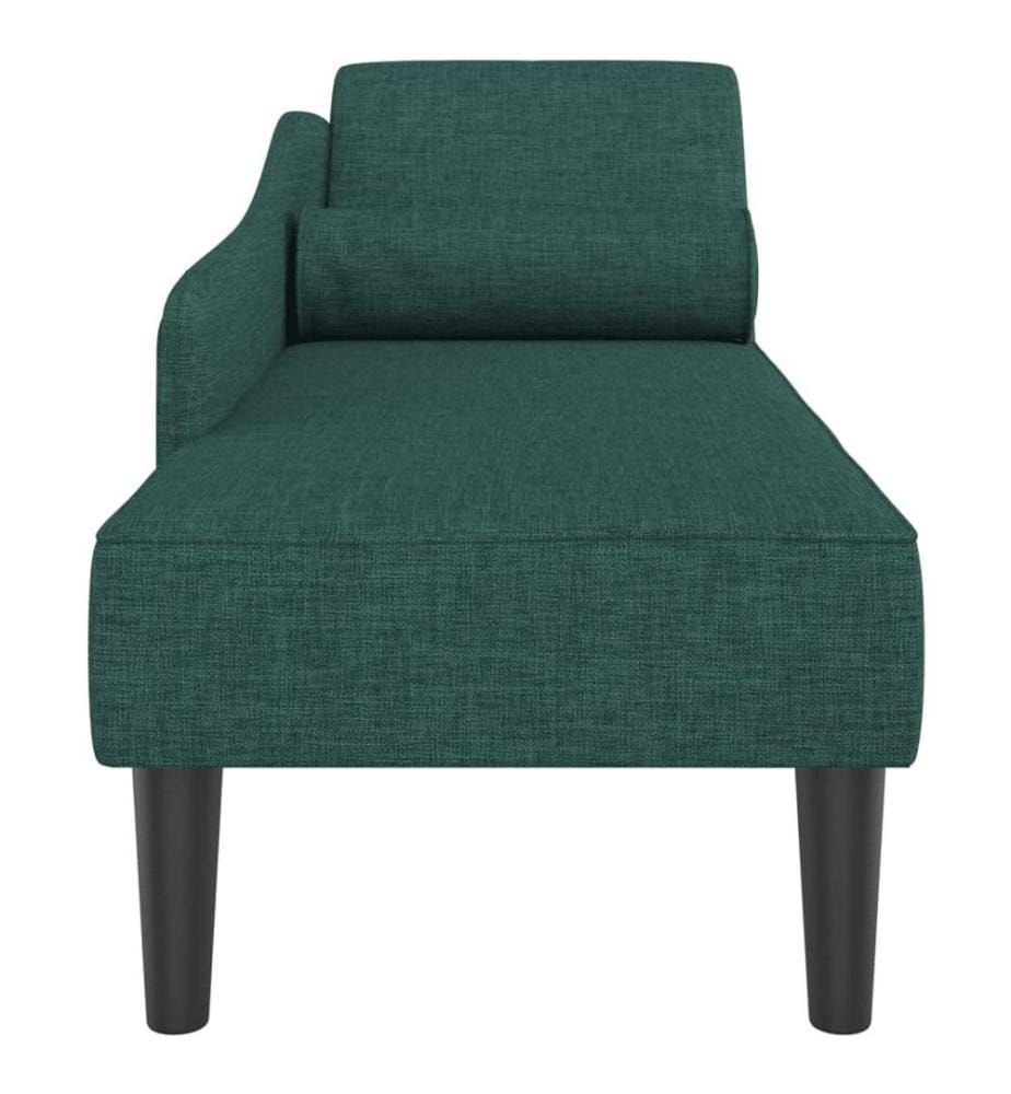 Chaiselongue mit Kissen Dunkelgrün Stoff