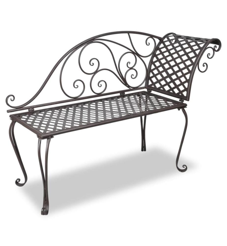 Garten-Chaiselongue 128 cm Stahl Antik Braun