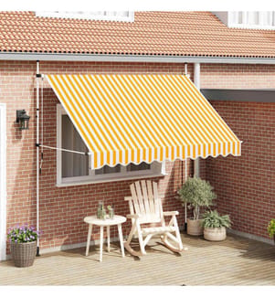 Auvent rétractable manuel 300 cm Rayures oranges et blanches