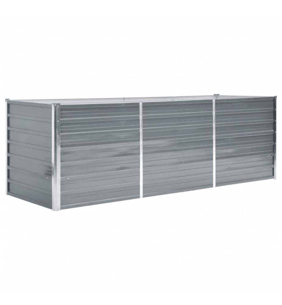 Garten-Hochbeet Verzinkter Stahl 240x80x77 cm Grau