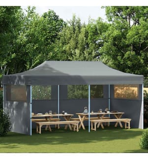 Tente de réception pliable avec parois 3x6 m anthracite