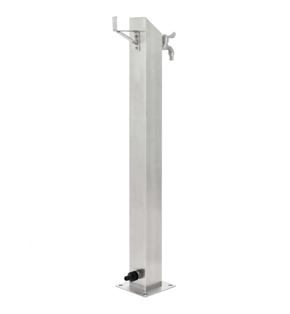 Garten-Wassersäule Edelstahl Quadratisch 95 cm