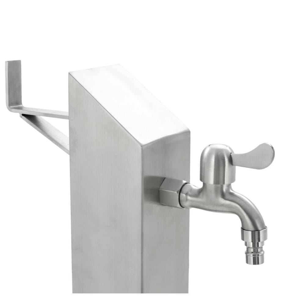 Garten-Wassersäule Edelstahl Quadratisch 95 cm