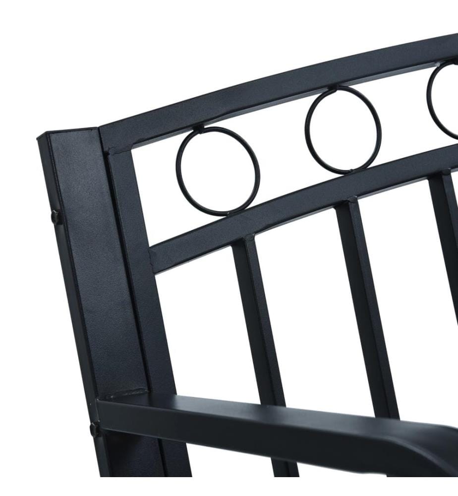 Banc de jardin 125 cm Noir Acier