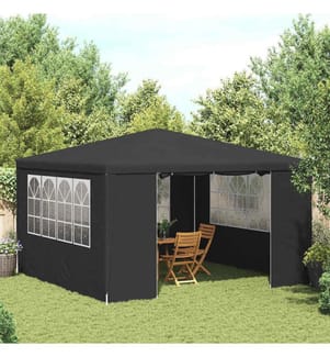Tente de réception et parois latérales 4x4 m Anthracite 90 g/m²