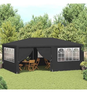Tente de réception et parois latérales 4x6 m Anthracite 90 g/m²