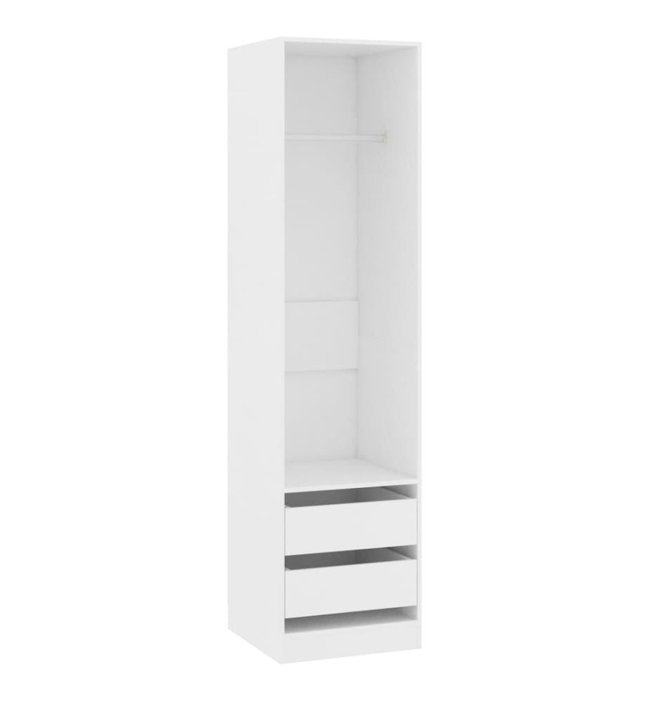 Kleiderschrank mit Schubladen Weiss 50x50x200 cm Holzwerkstoff