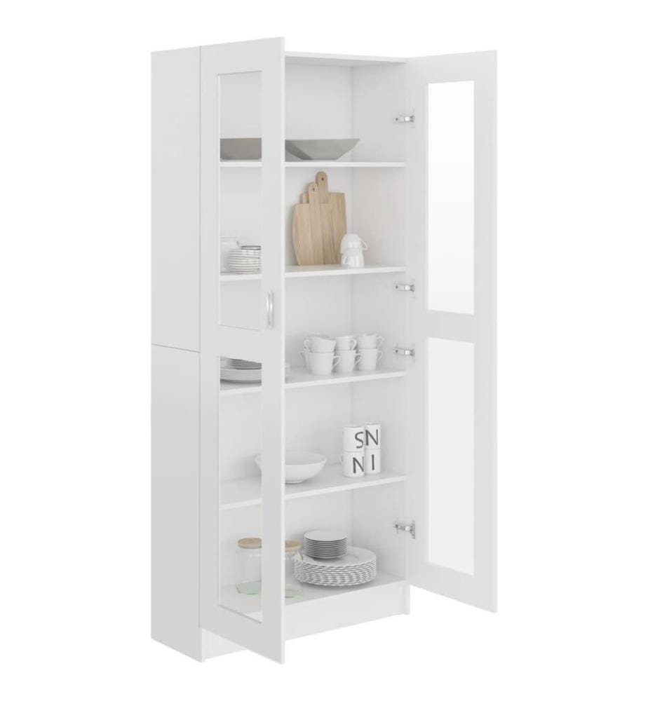 Vitrinenschrank Weiss 82,5x30,5x185,5 cm Holzwerkstoff