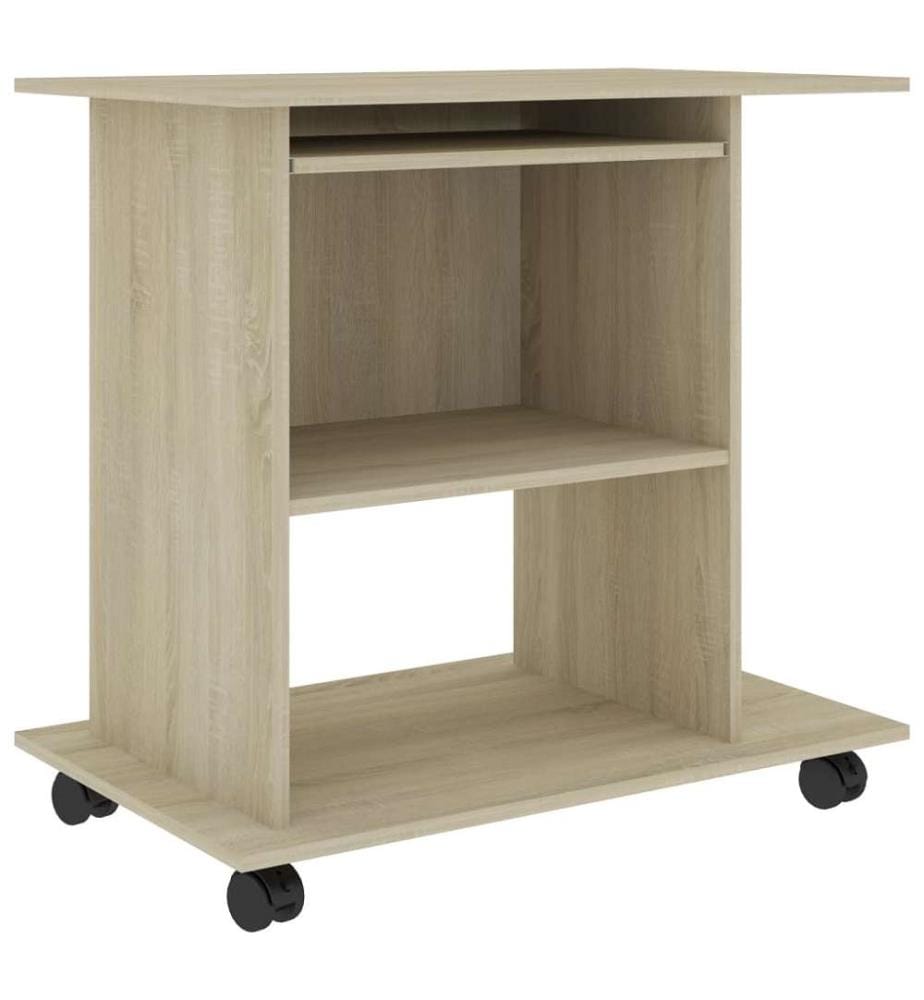 Bureau d'ordinateur Chêne sonoma 80x50x75 cm Bois d'ingénierie